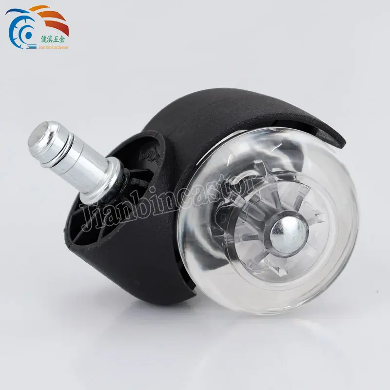 Transparent PU Casters Furniture Wheels Office Chair Caster Wear Resistant Silicone Chair Casters