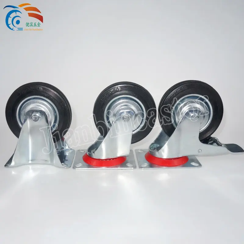 High Quality 4 5 6 8 Inch Stainless Steel Nylon Heavy Duty Swivel with Brake Industrial Casters Wheel Ruedas