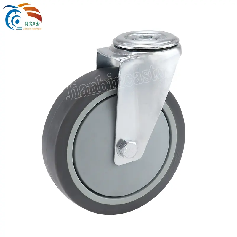 castor wheel Quality 3Inch 4Inch 5Inch Swivel Bolt Hole Tpr Caster Wheels Stainless Steel Caster