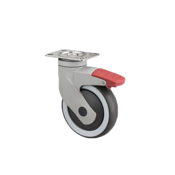 3/4/5 Inch Thermoplastic Rubber TPR Plastic Swivel Caster with TPR Medium Duty Hospital Bed Medical Wheel