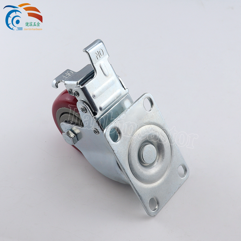 Factory Price rotating wheels Medium Duty 75mm/100mm Castor Red Swivel Heavy duty PVC Caster
