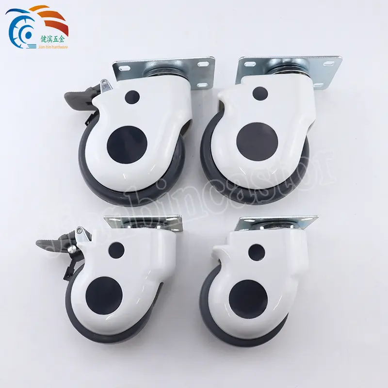 3 inch/100mm industrial grade medical swivel caster with brake/without brake flat caster
