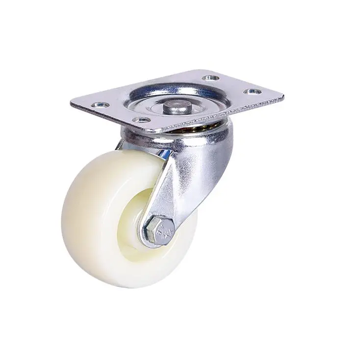 Light Duty Patent PP Caster 1.5-3 in White Color No Bearing with Side/Top Plate/Fixed/Swivel