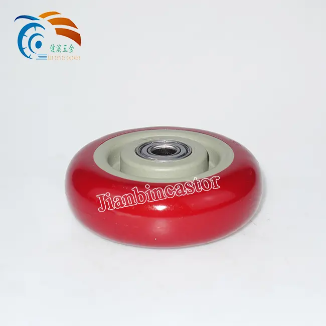 Industry Wheel Barrow Wheels Single Bearing Red Plastic Caster Wheel