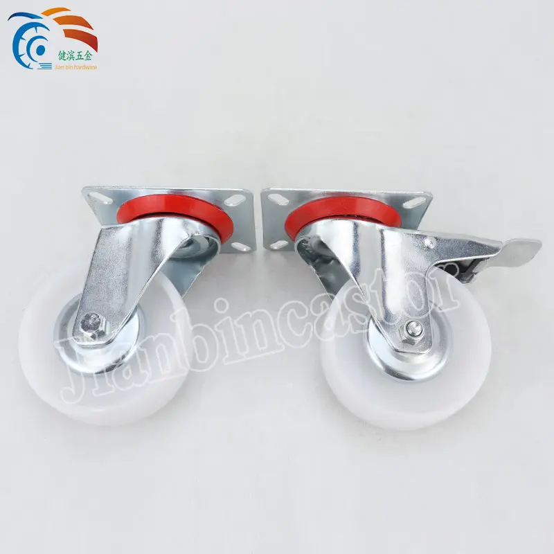 Wholesale Factory 100mm 4 5 6 Inch PP Wheel Casters Industrial Swivel Locking Medium Duty Casters Wheel For Trolley Carts