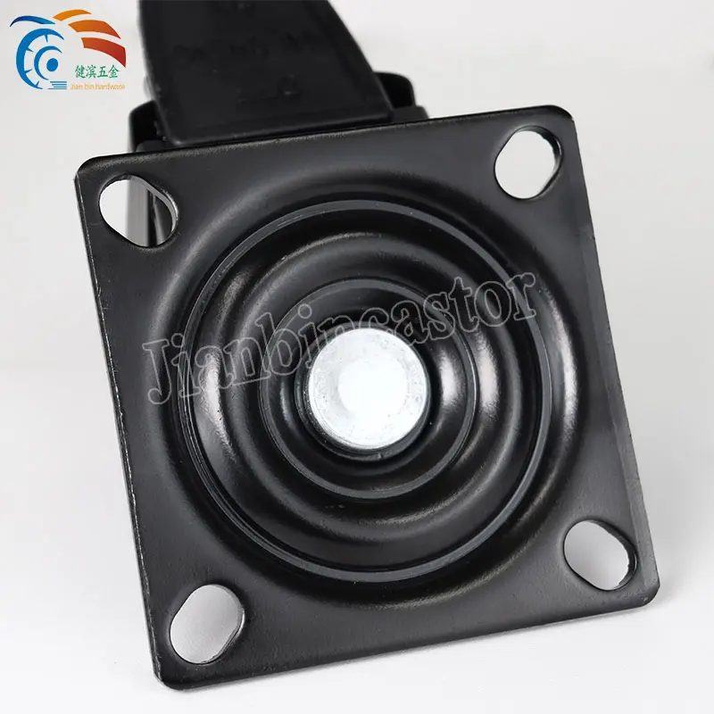 3-Inch Heavy-Duty Low Center of Gravity Black Nylon Top Plate Rotating Caster 500kg High Load Caster