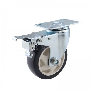 5″ PVC Wheels For Trolley Industrial TPR Medium Duty Swivel Castors Wheels