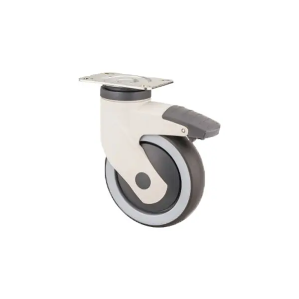 3/4/5 Inch Thermoplastic Rubber TPR Plastic Swivel Caster with TPR Medium Duty Hospital Bed Medical Wheel