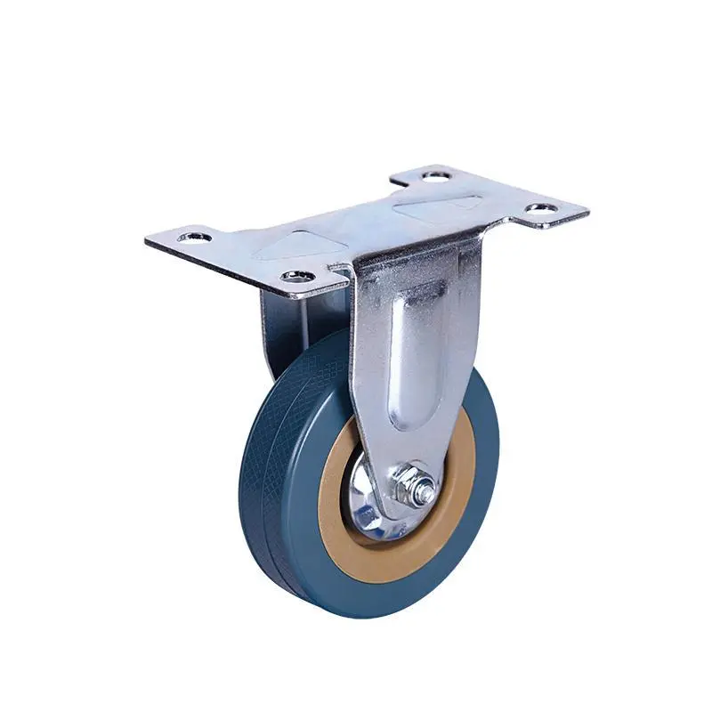 Grey rubber PVC casters Grey PVC Wheel Swivel Total Lock Screw Top Caster