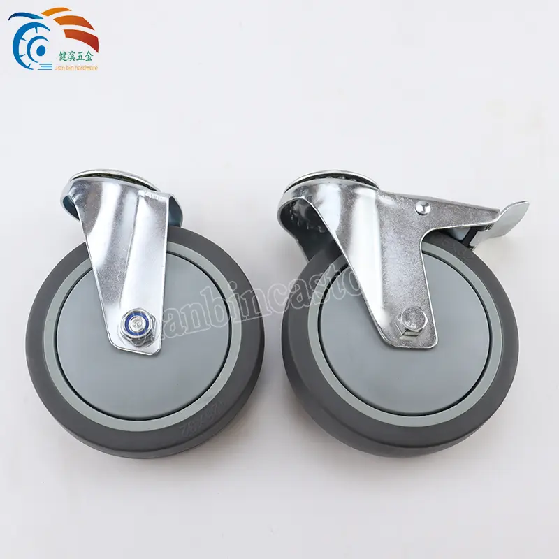 castor wheel Quality 3Inch 4Inch 5Inch Swivel Bolt Hole Tpr Caster Wheels Stainless Steel Caster
