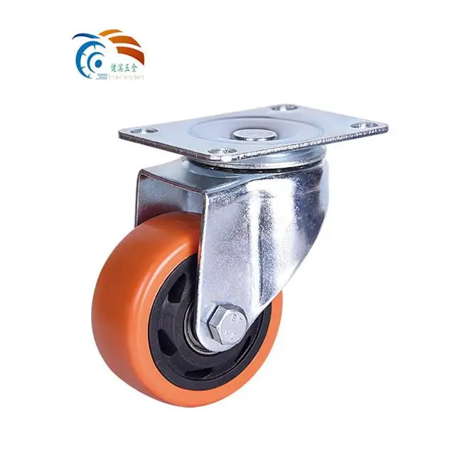 Medium orange PVC casters (2)