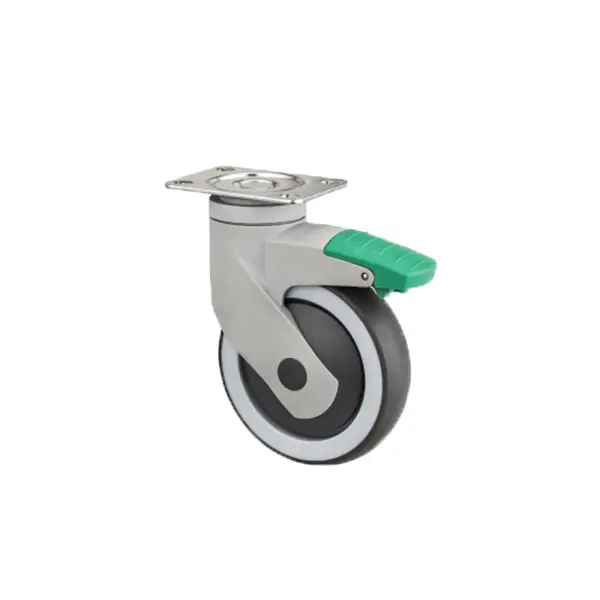 3/4/5 Inch Thermoplastic Rubber TPR Plastic Swivel Caster with TPR Medium Duty Hospital Bed Medical Wheel