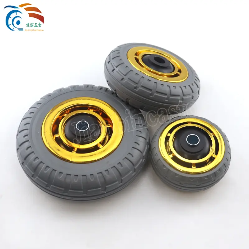 5 Inch Trolley Grey Elastic Rubber Wheel Caster For Industrial Wheels Scaffolding