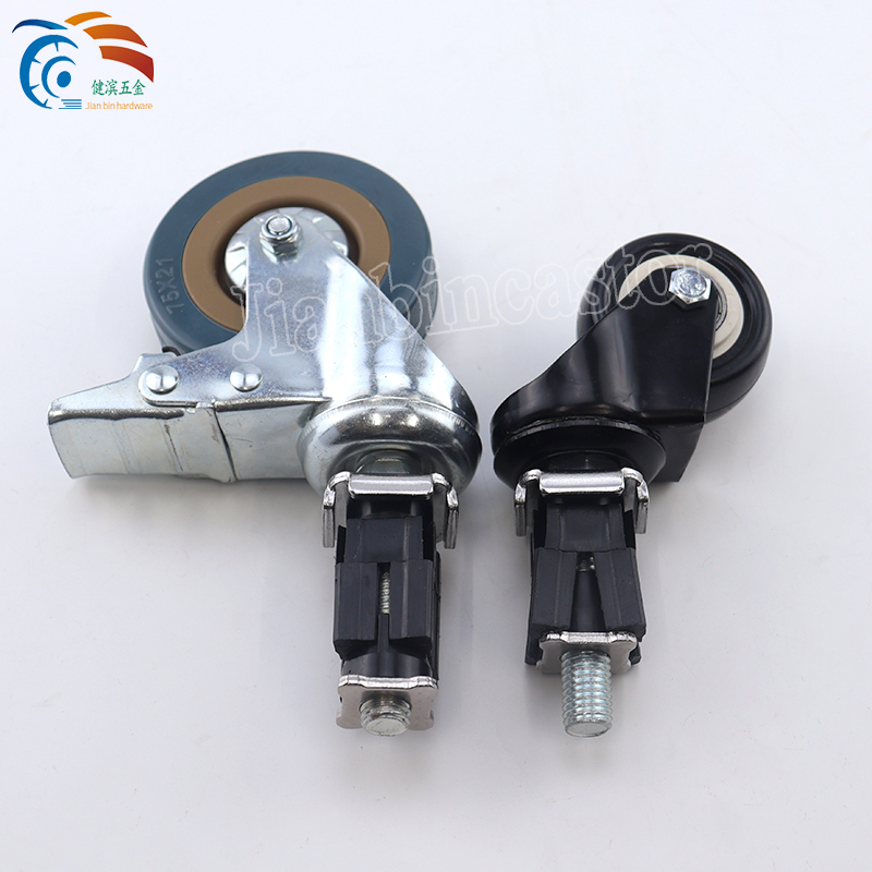 European style telescopic rod rubber/PVC/PU/TRP 75 100 125mm caster with brake wheel