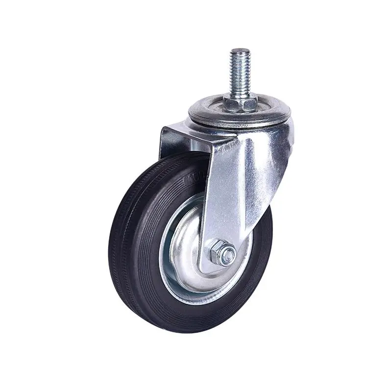 4 5 6 8 Inch Static Trolley Rubber Oil Proof Caster Wheel Heavy Duty Industrial Swivel Brake Casters Wheels