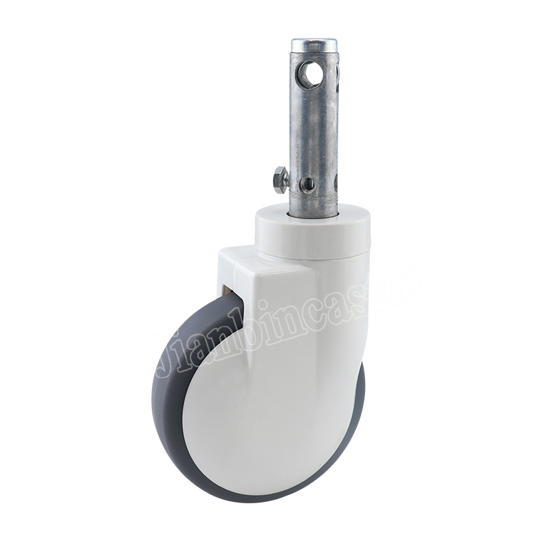 150mm single piece caster 5 inch center lock medical swivel long stem single piece caster