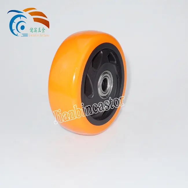 Industry Wheel Barrow Wheels Single Bearing Red Plastic Caster Wheel