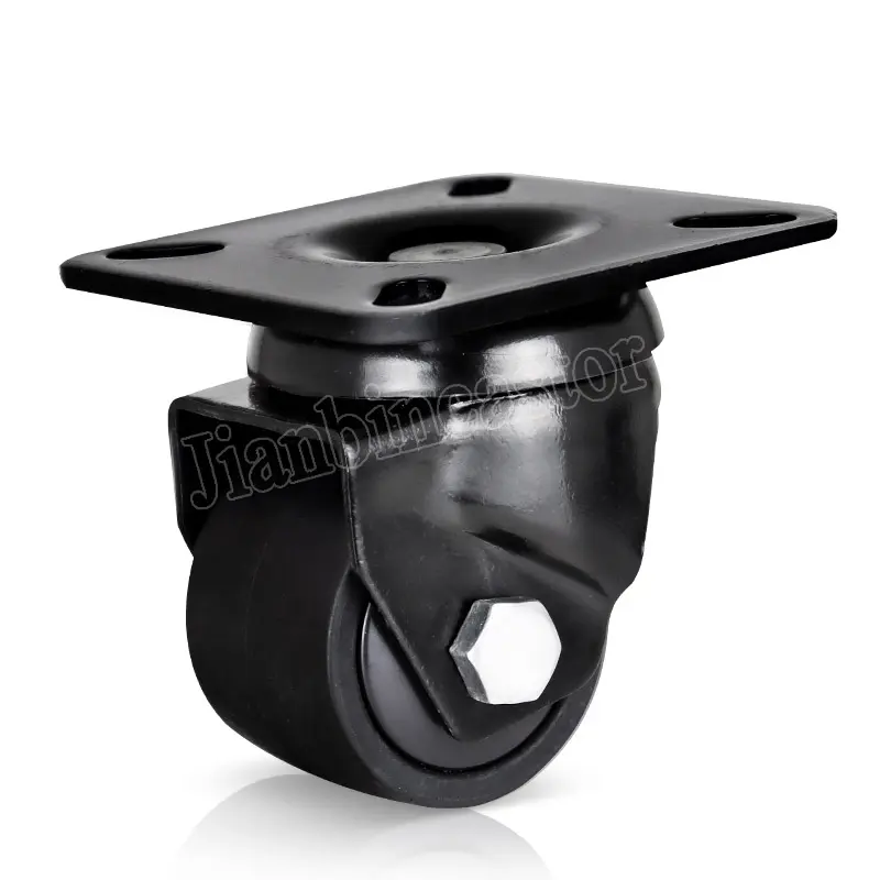Set Of 4 High Load Capacity Swivel Plate Low Profile Caster Heavy Duty Swivel Nylon Caster Wheels