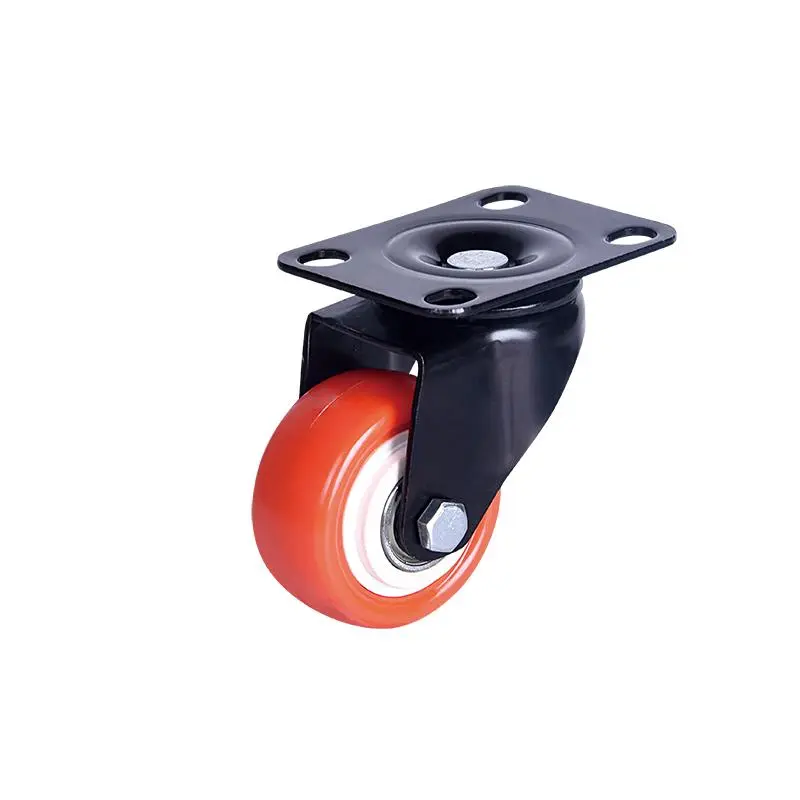 Universal Medium Duty 2.5 3 4 5 6 Inch Heavy Duty Red PVC Fixed Swivel Wheel Castors Industrial Brake