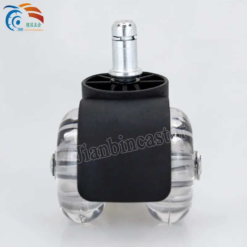 Transparent PU Casters Furniture Wheels Office Chair Caster Wear Resistant Silicone Chair Casters