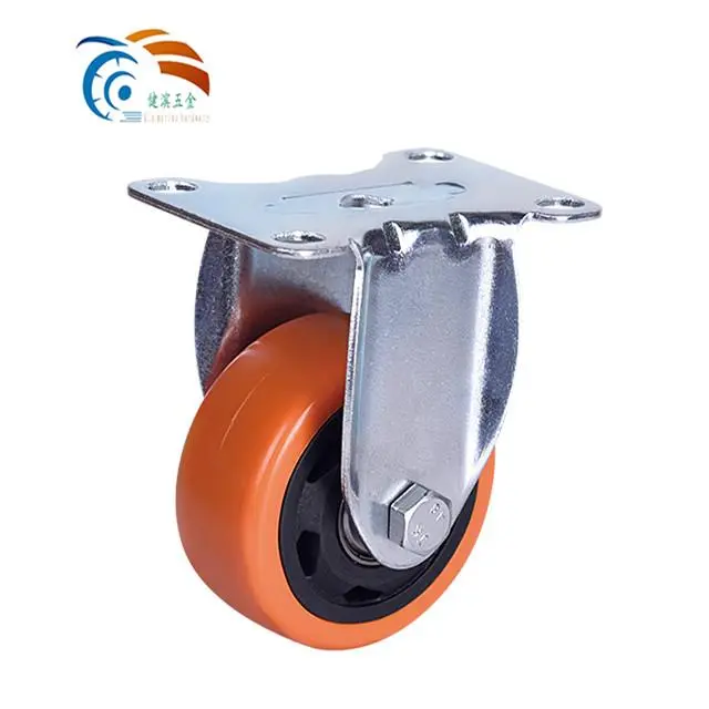Universal Medium Duty 2.5 3 4 5 6 Inch Heavy Duty Red PVC Fixed Swivel Wheel Castors Industrial Brake caster