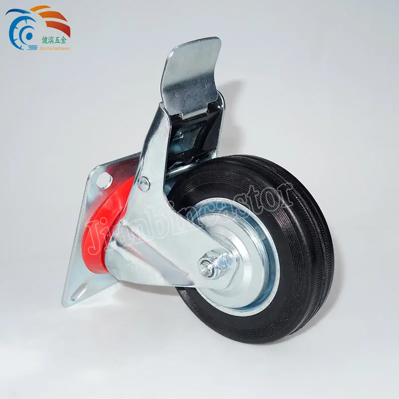 High Quality 4 5 6 8 Inch Stainless Steel Nylon Heavy Duty Swivel with Brake Industrial Casters Wheel Ruedas