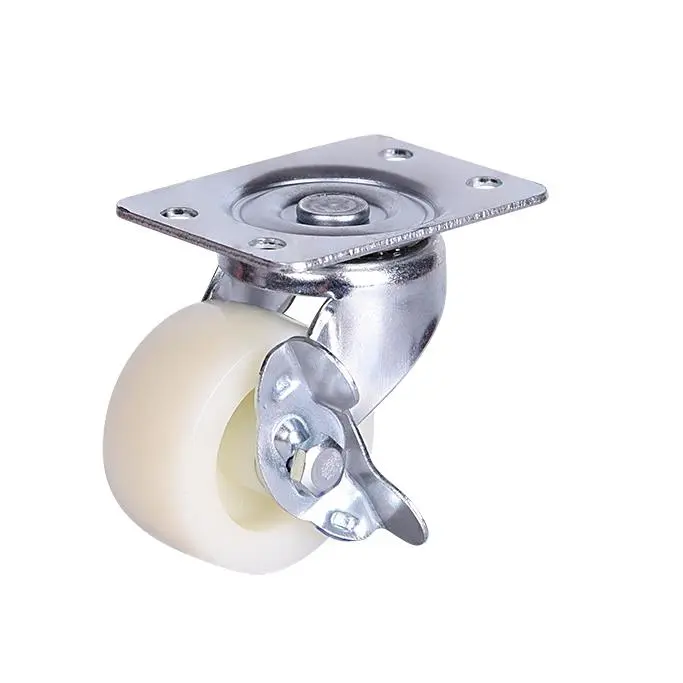 Light Duty Patent PP Caster 1.5-3 in White Color No Bearing with Side/Top Plate/Fixed/Swivel