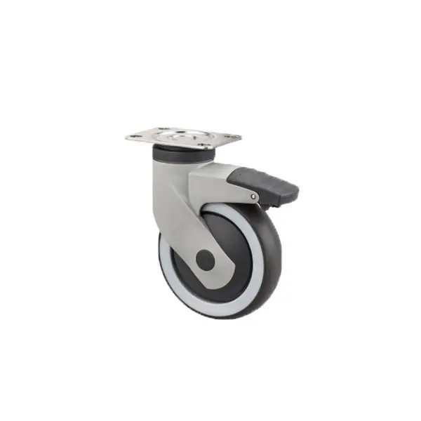 3/4/5 Inch Thermoplastic Rubber TPR Plastic Swivel Caster with TPR Medium Duty Hospital Bed Medical Wheel