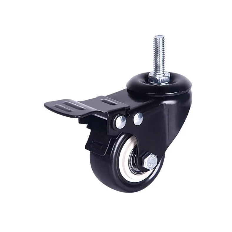 Flat Free Medium Duty Caster PVC 100 Kg 3/4/5 Inch Industrial Swivel Stem Brake Zinc Plated Castor