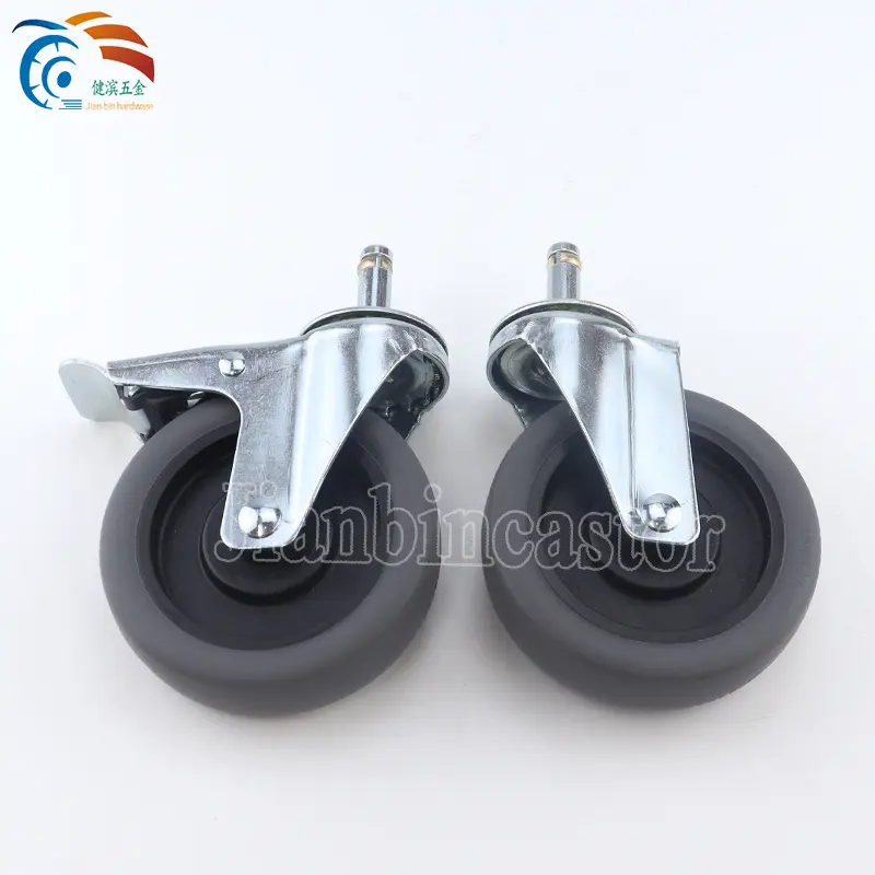 4 inch TPR dining trolley casters Trolley Accessories Travel Luggage Suitcase Rotating Caster Wheel With brake