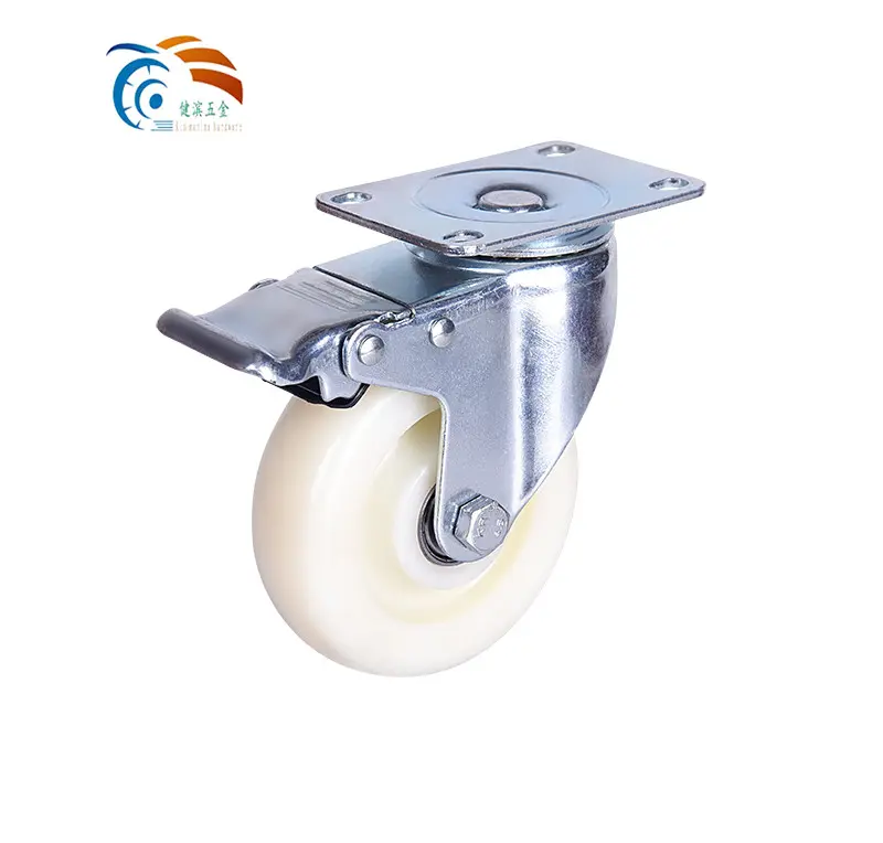 3 Inch 75mm Threaded Stem Swivel Head Top Plate Double Ball Bearing Medium Duty Caster Red PVC Wheels