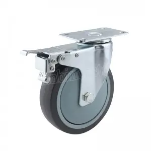 3/4/5 Inch Swivel Casters Wheels With Brake PU/PVC/TPR Dual Locking Casters