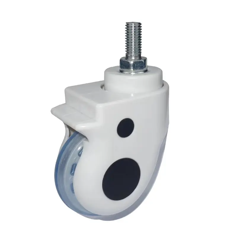 Grey TPR Round Swivel Heavy Duty Medical Plastic Hospital Bed Caster Stainless Steel Wheel Casters