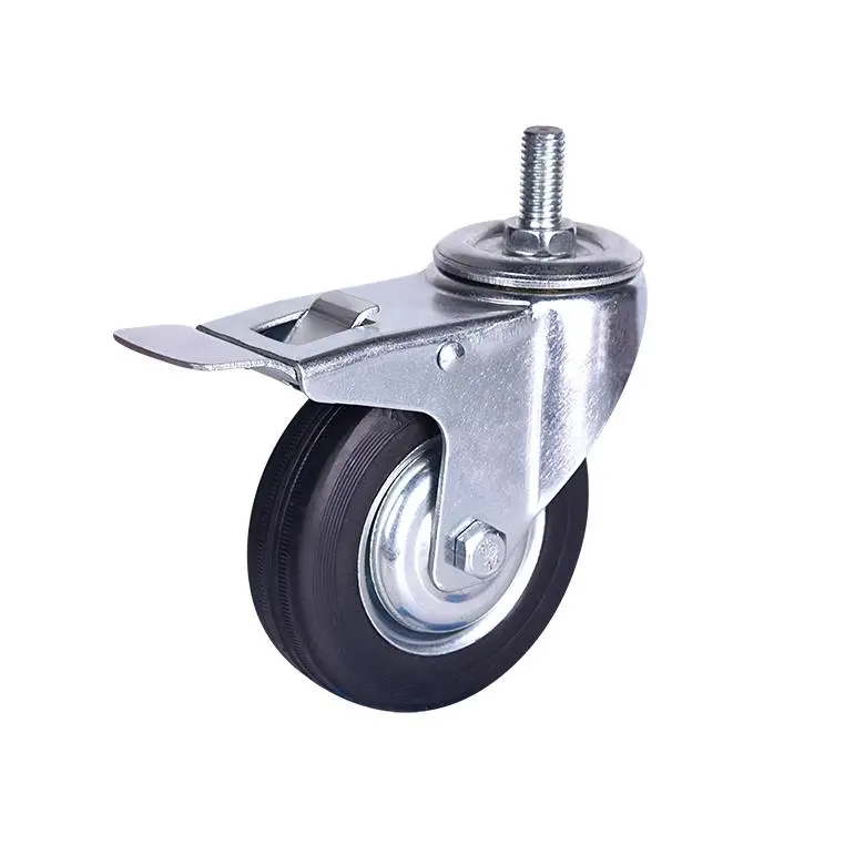 4 5 6 8 Inch Static Trolley Rubber Oil Proof Caster Wheel Heavy Duty Industrial Swivel Brake Casters Wheels