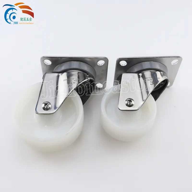 3 4 5 Inch Side Swivel Thread Brakes Trolley Cart Caster Wheels Stainless Steel PA/PU Medium Duty Furniture Caster Wheel