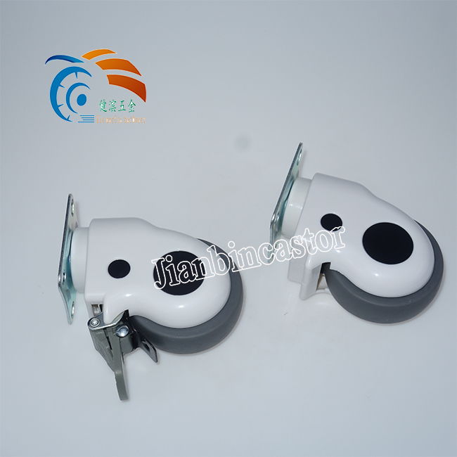 PU Medical Caster Wheels Double Lock Hospital Equipment Plate Medical Caster Wheels Twin Wheel Castors