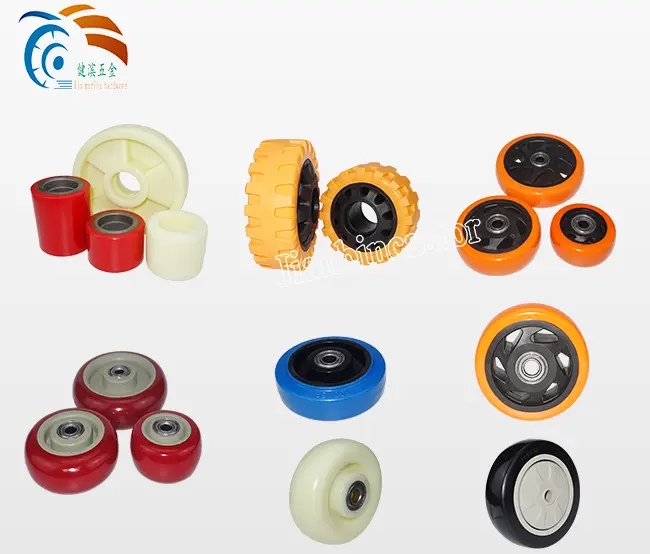 Industry Wheel Barrow Wheels Single Bearing Red Plastic Caster Wheel