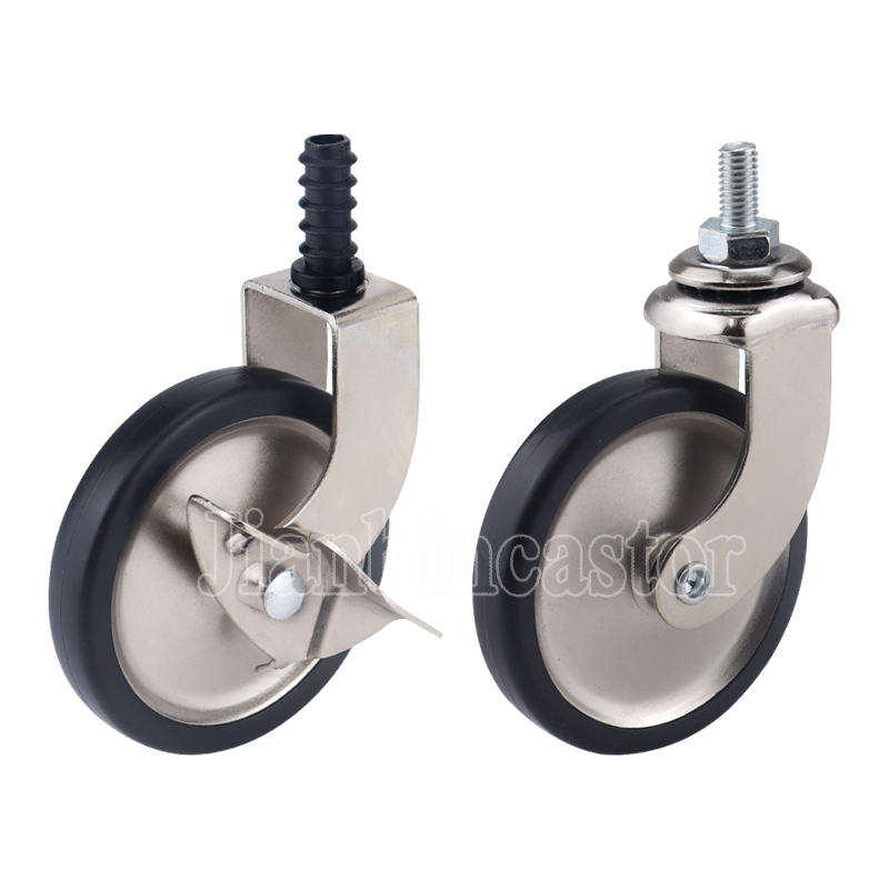 Food Service Cart Casters Industrial Metal Round Tubes Fabric Three Shelves Cut Pieces Trolley castor wheel
