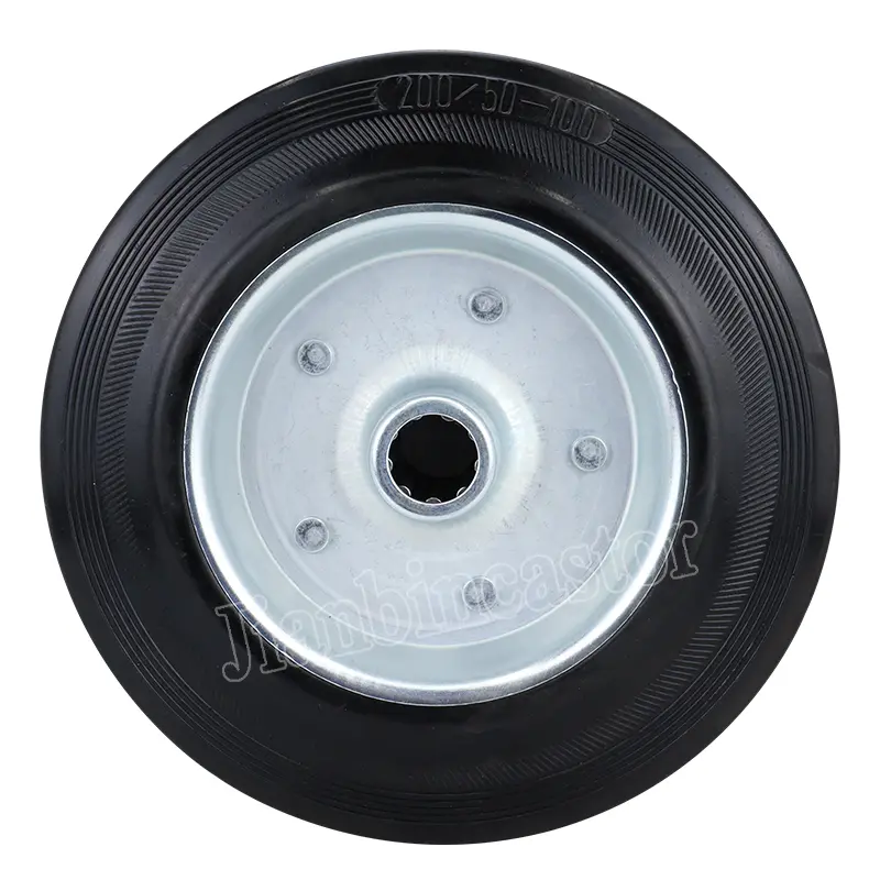 Rubber Single Wheel150mm black Wheel Cart Castor Industry Universal Castor Wholesale Rubber Single Wheel