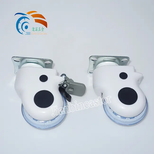 Grey TPR Round Swivel Heavy Duty Medical Plastic Hospital Bed Caster Stainless Steel Wheel Casters