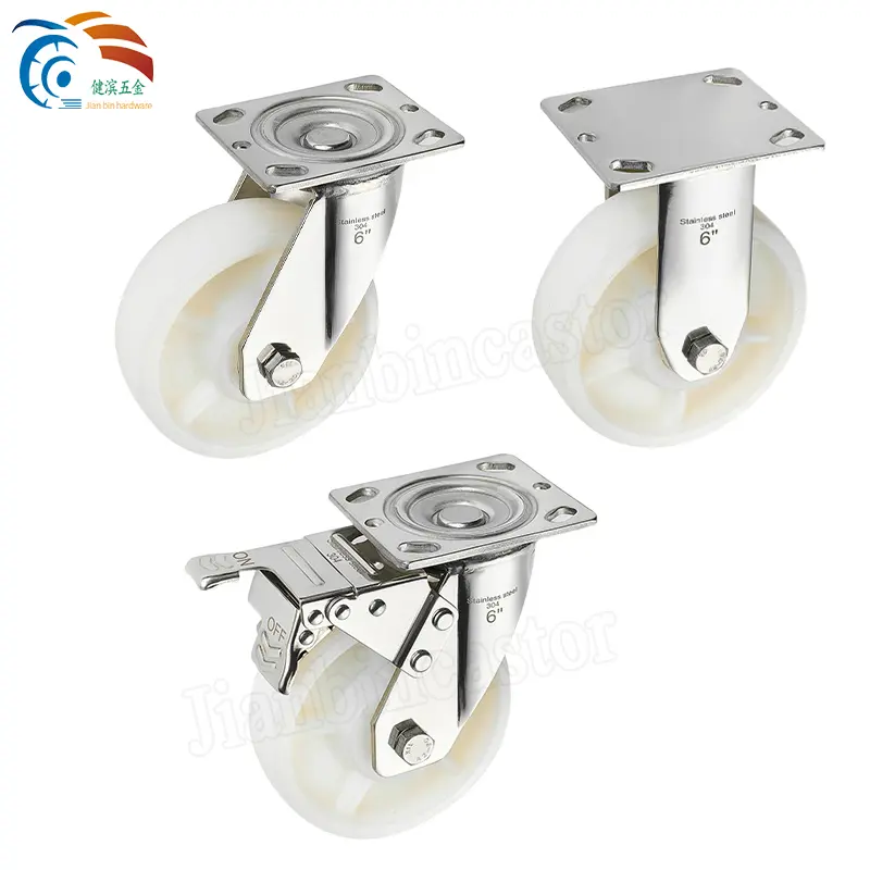 4″5″6″8″heavy duty stainless steel caster wheels anti-rust casters PU wheels trolley wheels industry caster