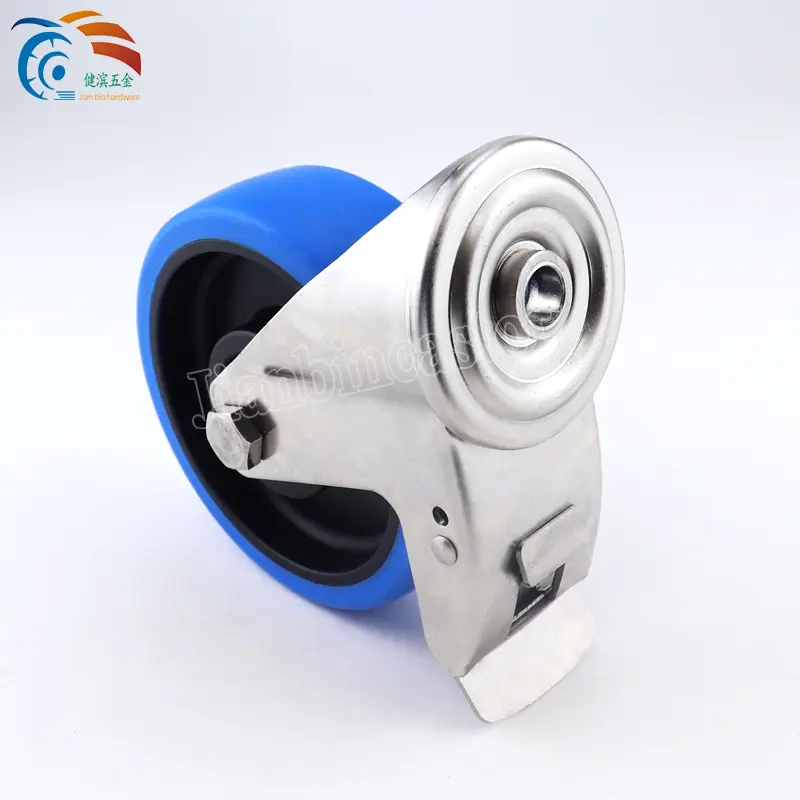 Cheap 125mm Castor Wheel TPR Stainless Steel Medium Duty 5″ Bolt Hole Swivel Caster Wheel