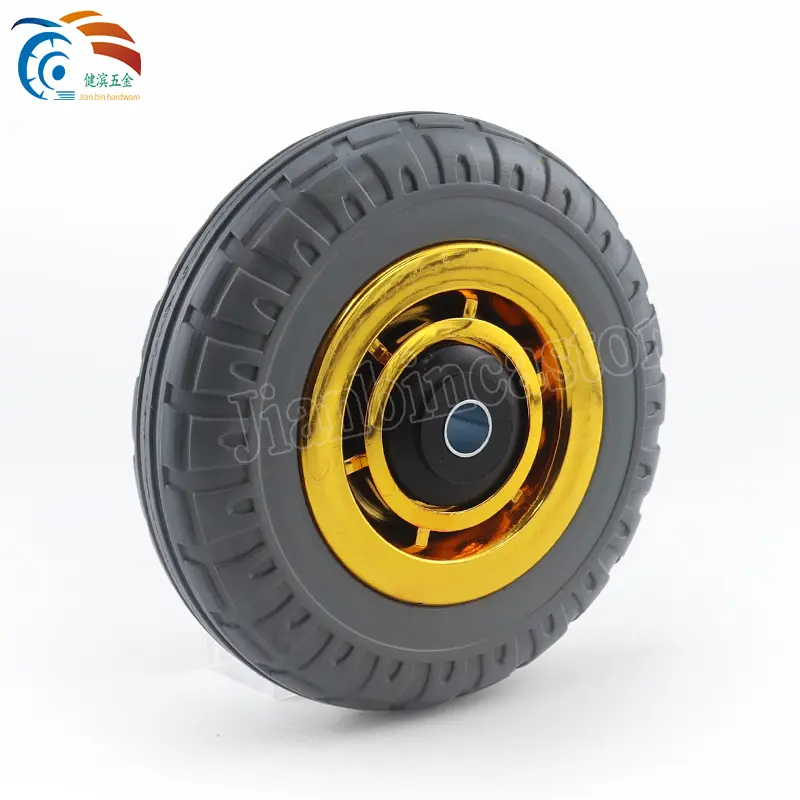 5 Inch Trolley Grey Elastic Rubber Wheel Caster For Industrial Wheels Scaffolding