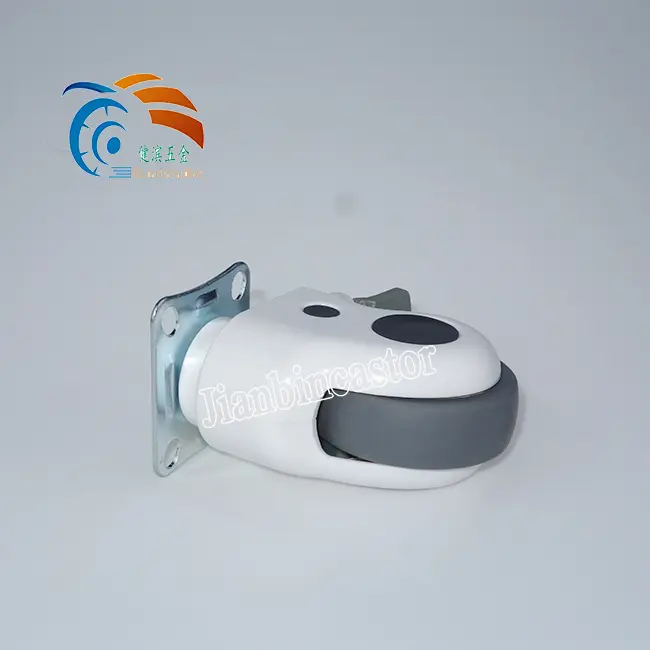 PU Medical Caster Wheels Double Lock Hospital Equipment Plate Medical Caster Wheels Twin Wheel Castors