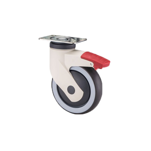 3/4/5 Inch Thermoplastic Rubber TPR Plastic Swivel Caster with TPR Medium Duty Hospital Bed Medical Wheel