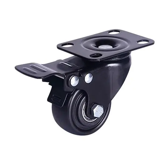 3 Inch Medium Duty Industrial Caster Swivel APP PU Castor Trolley Wheel with Brake
